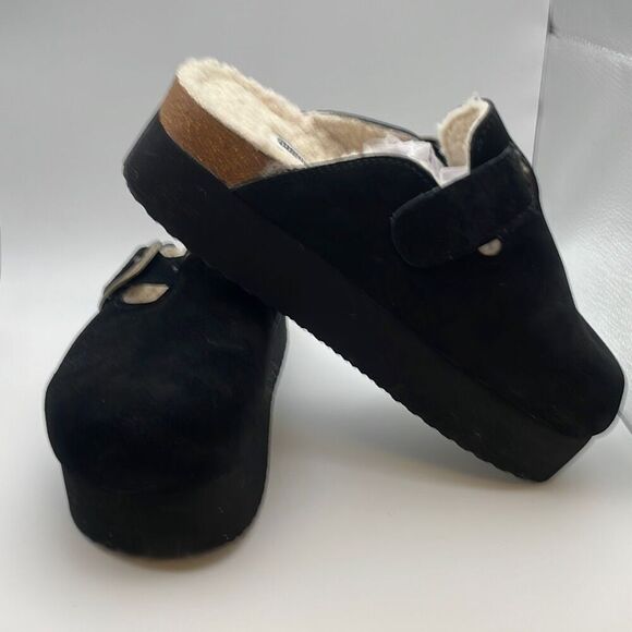 CUSHIONAIRE Women's COZY slip-On Genuine Suede Cork Footbed Platform Clog SIZE 9 - Picture 6 of 8